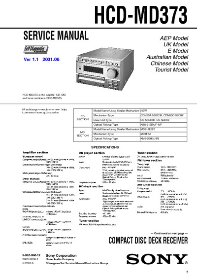 Sony HCD-MD373