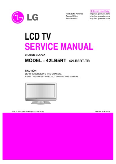LG 42LB5RT-TB Chassis LA7BA LCD