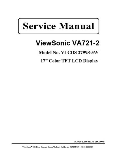 ViewSonic VA721-2 VLCDS 27998-5W