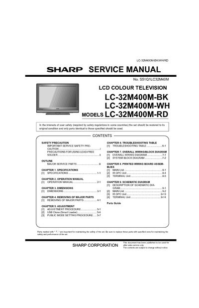 Sharp LC-32M400M BK,WH,RD