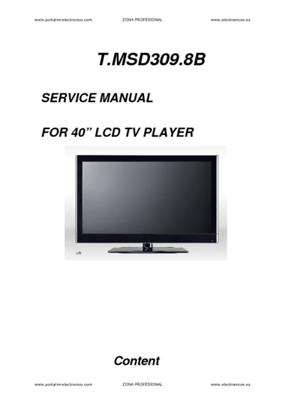 LCD MSD309 8B Service Manual