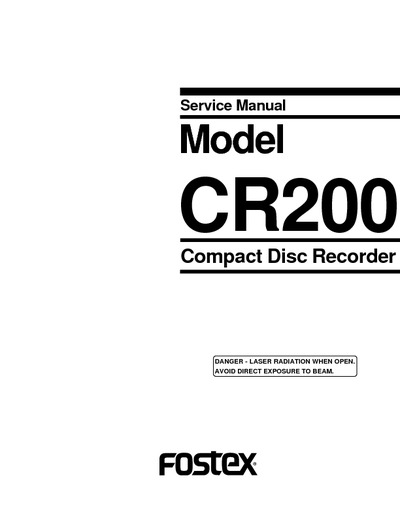 FOSTEX cr200 service manual