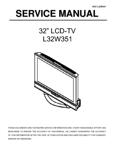 AOC L32W351 LCD TV SM