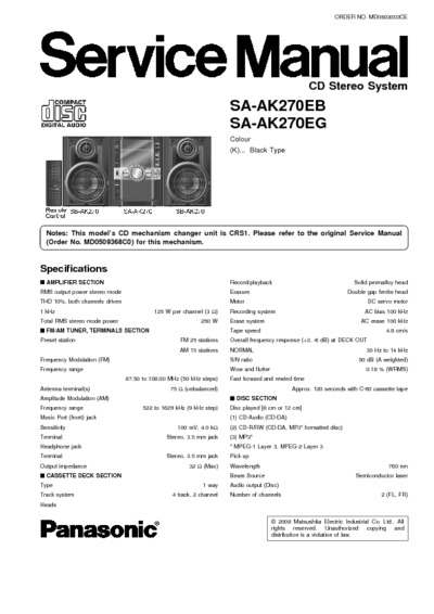 Panasonic SA-AK270EB