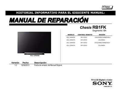 Sony KDL-32R405A, KDL-32R407A Chassis RB1FK