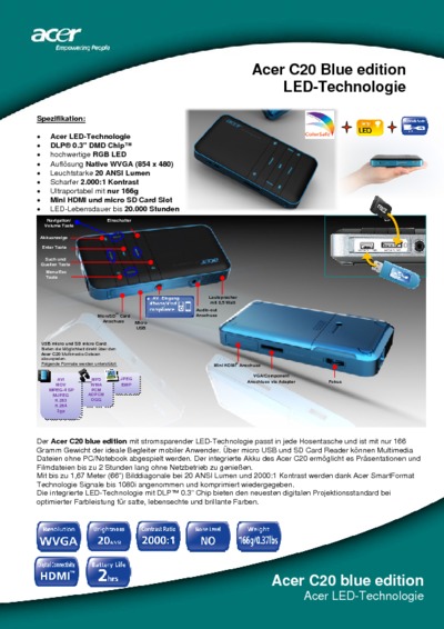 Acer C20 Series Blue edition LED Technologie Brochure
