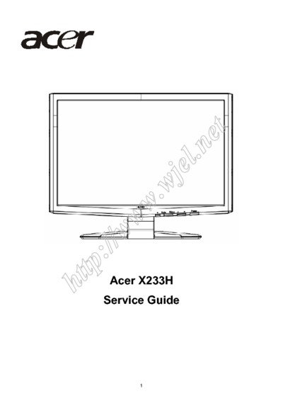 Acer X233H LCD Service Guide