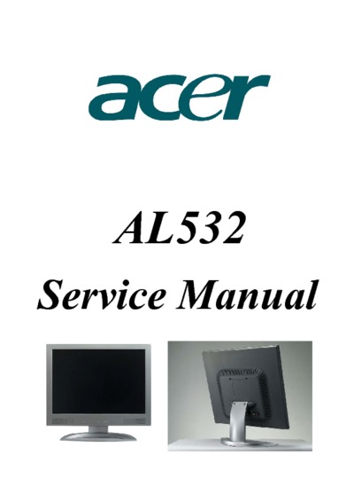 Acer AL532- LCD Monitor,service manuAcer AL