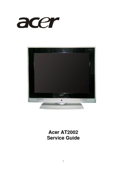 Acer LCD TV AT2002 service manuAcer AL