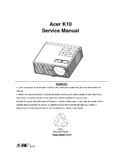 ACER K10 Projector