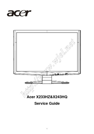 Acer X233HZ Service Guide