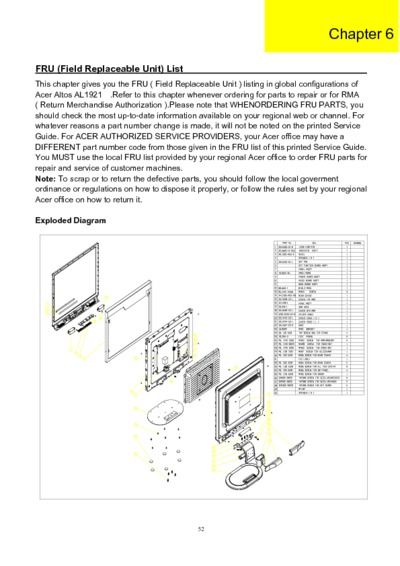 Acer AL1921 LCD-TFT Monitor