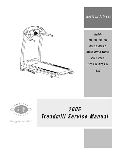 Treadmill 2006 Service Manual