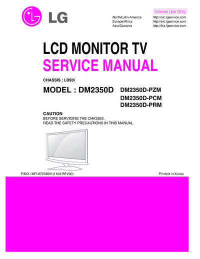 LG DM2350D PZM PCM PRM Chasis LD93I