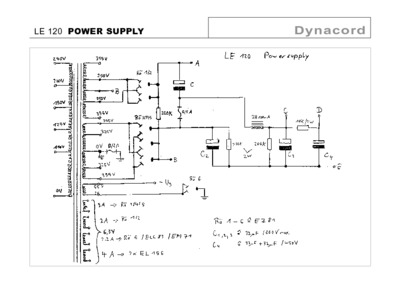 Dynacord LE120 POWER SUPPLY SCHEMATIC