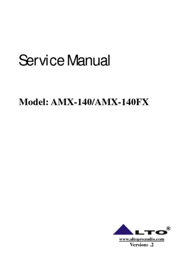 ALTO AMX-140FX Service Manual REV.2