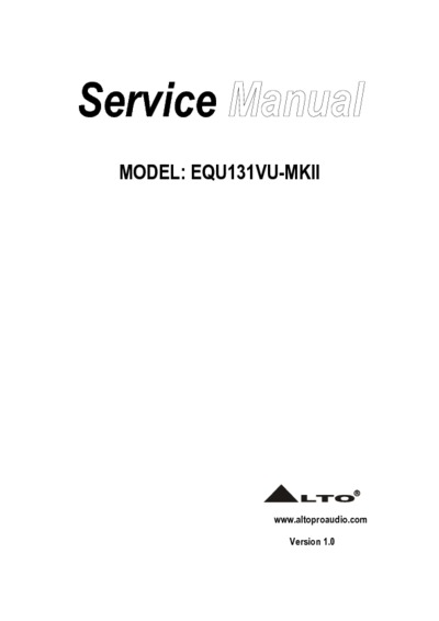 ALTO EQU131VU-MKII service manual