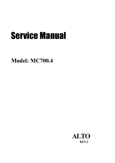 ALTO MC700.4 Service Manual REV.2