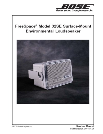 BOSE FREESPACE BOSE MODEL 32SE SURFACE-MOUNT ENVIRONMENTAL LOUDSPEAKER R1