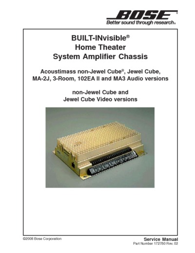 BOSE BUILT-INVISIBLE AMPLIFIER SERVICE MANUAL