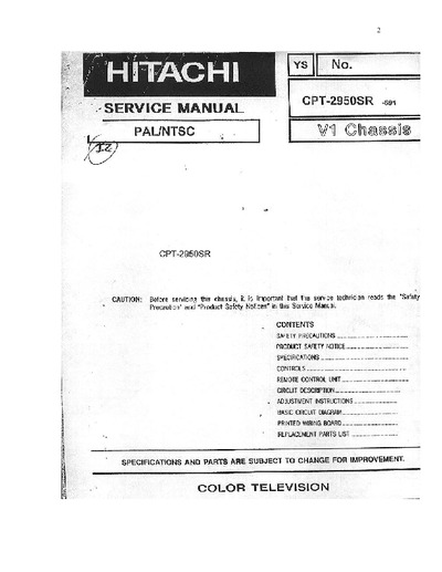 Hitachi CPT-2950SR