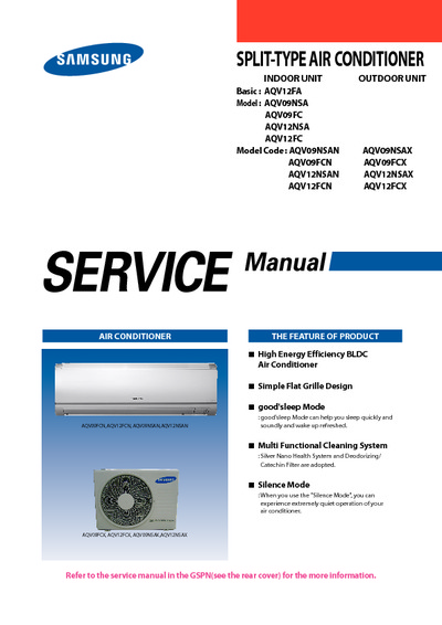 Samsung AQV09 12 FCN Service Manual