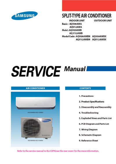 Samsung AQV09 12 AWBN Service Manual
