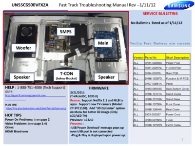 Samsung UN55C6500VFXZA fast track guide