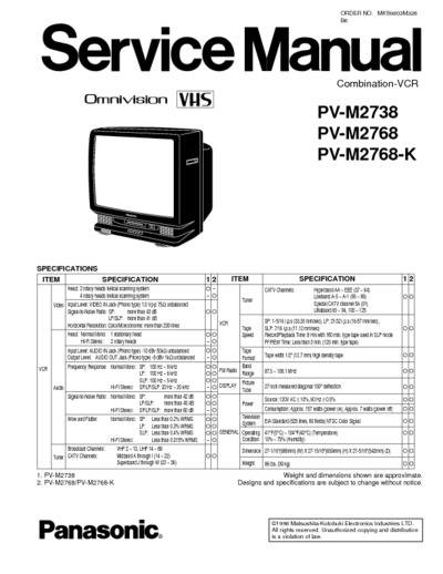 Panasonic PV-M2738, PV-M2768, PV-M2768-K