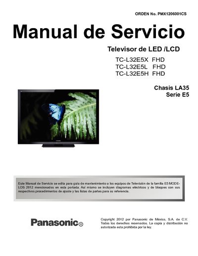 Panasonic TC-L32E5L/X/H Chasis LA35 E5