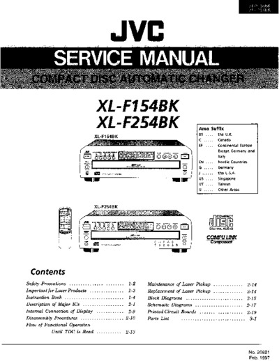 JVC XL-F154BK, XL-F254BK