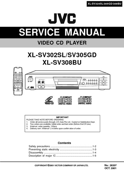JVC XL-SV302SL, XL-SV305GD, XL-SV308BU