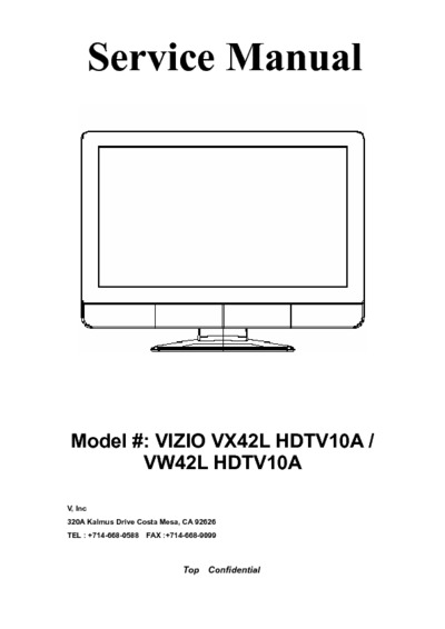 Vizio VX42LHDTV10A VW42LHDTV10A