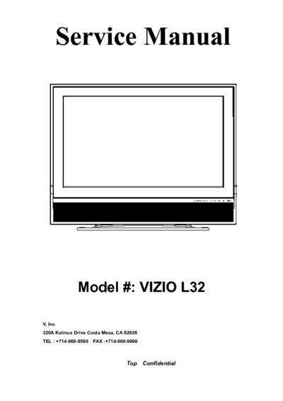 Vizio LCD L32 Service Manual