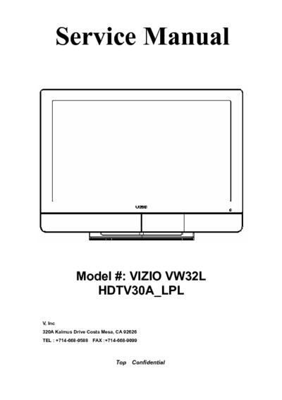 Vizio VW32L HDTV30A LPL