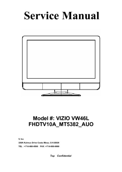 Vizio VW46L 20FHDTV10A MT5382