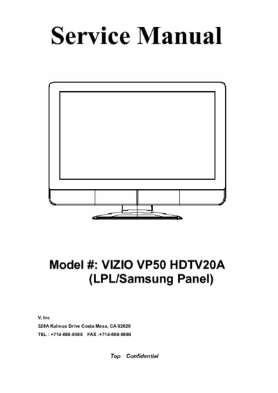 Vizio VP50HDTV20A Samsung LCD