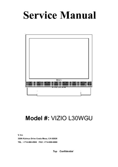 Vizio L30WGU Service Manual