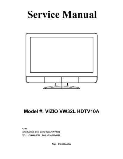 Vizio PDP VW37 LHDTV 10 A