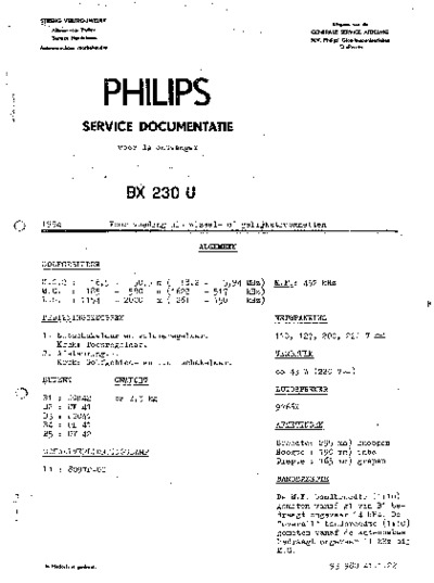 PHILIPS BX230-U Service Manual