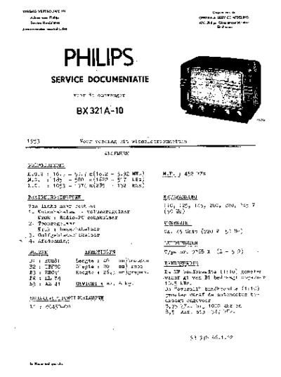 PHILIPS BX321-A Service Manual