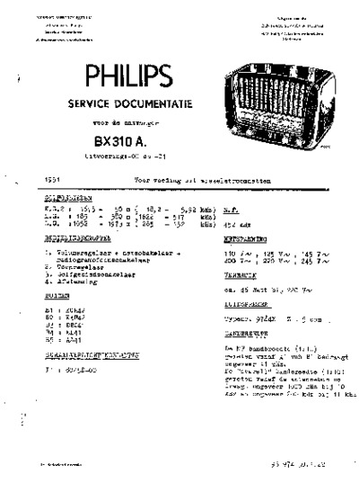 PHILIPS BX310-A Service Manual