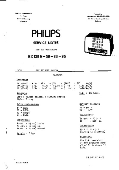 PHILIPS BX135-B Service Manual