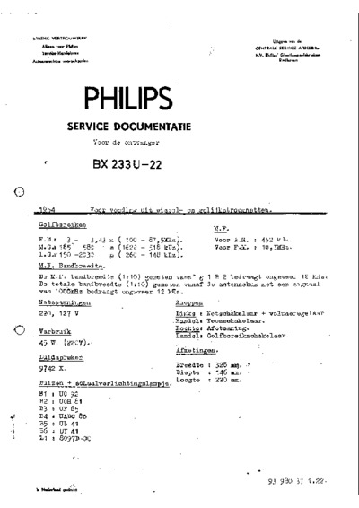 PHILIPS BX233-U Service Manual