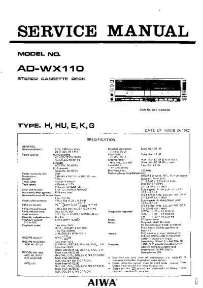 Aiwa AD-WX110 Service