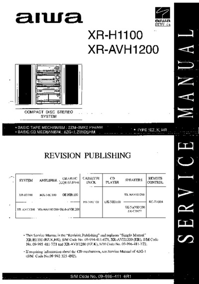 AIWA XR-H1100, AVH1200