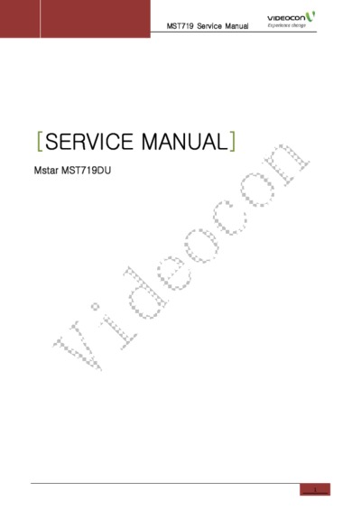 Videocon MST719, MST719DU Service Manual