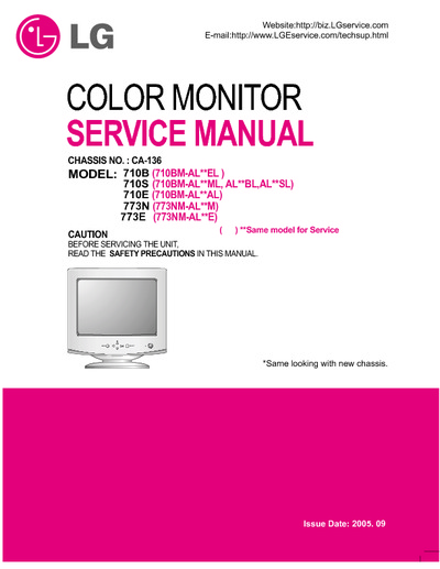 LG Monitor  710B-710S-710E-773N-773E Chassis CA-136