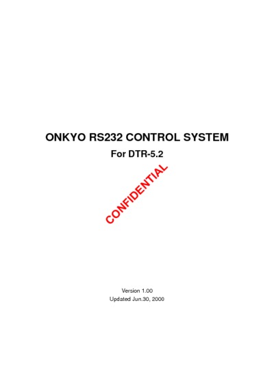 ONKYO DTR-5.2-RS-232