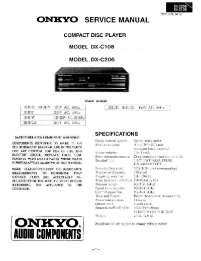 ONKYO DX-C106, DX-C206